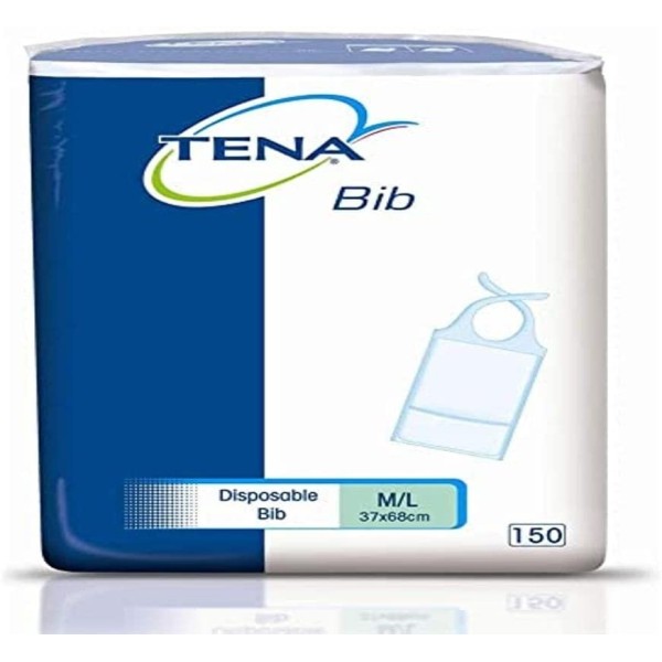 Paquet de 150 bavoirs Tena Bib taille M/L Paquet de 150 bavoirs Tena Bib taille M/L
