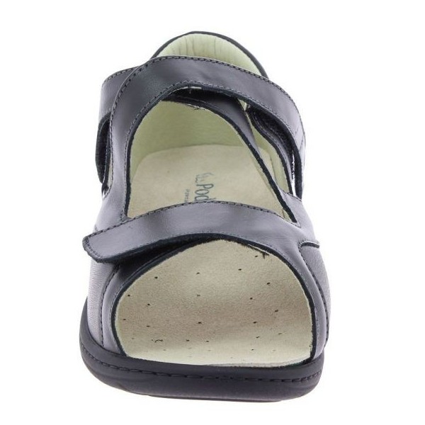 Sandales orthopédiques chut Gema Noir vue de face PODOWELL Sandales orthopédiques chut Gema Noir vue de face PODOWELL