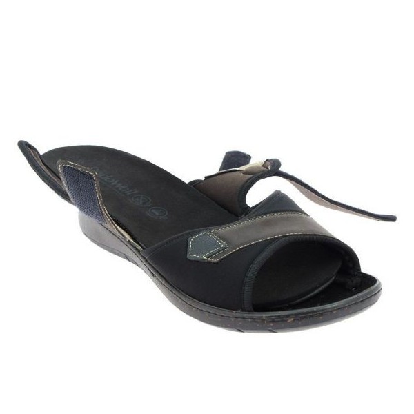 Sandales orthopédiques chut Houston marron vue de côté ouvertes PODOWELL Sandales orthopédiques chut Houston marron vue de côté ouvertes PODOWELL