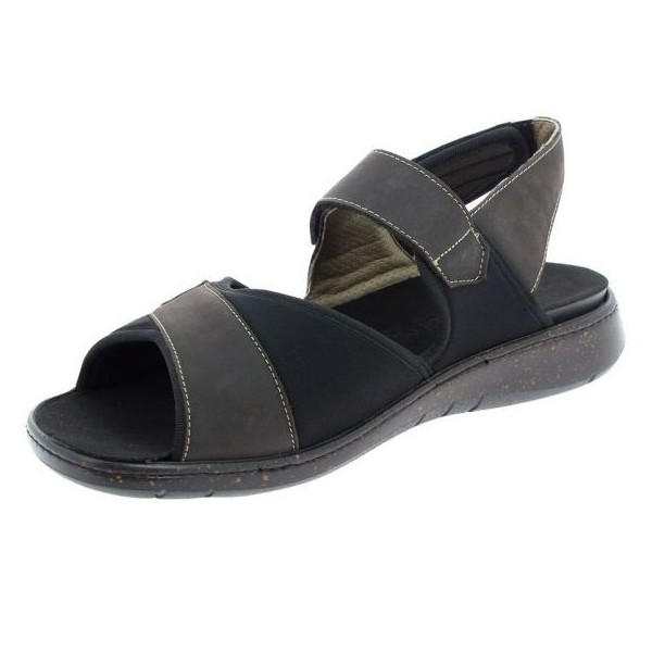 Sandales orthopédiques chut Houston marron vue de côté PODOWELL Sandales orthopédiques chut Houston marron vue de côté PODOWELL