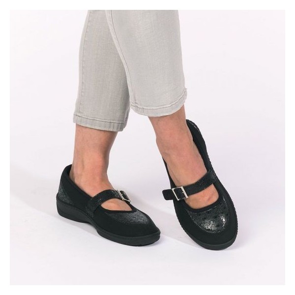 Ballerines extensibles Chut Madona noir vue de côté PODOWELL Ballerines extensibles Chut Madona noir vue de côté PODOWELL