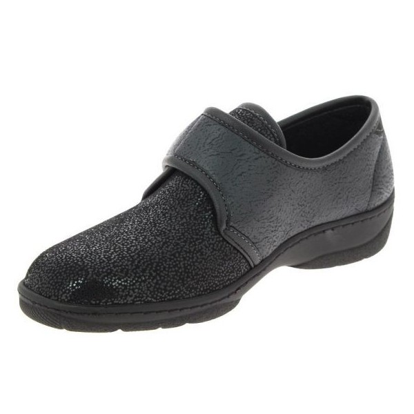 Chaussures orthopédiques Chut Manille Shiny Black vue de côté PODOWELL Chaussures orthopédiques Chut Manille Shiny Black vue de côté PODOWELL