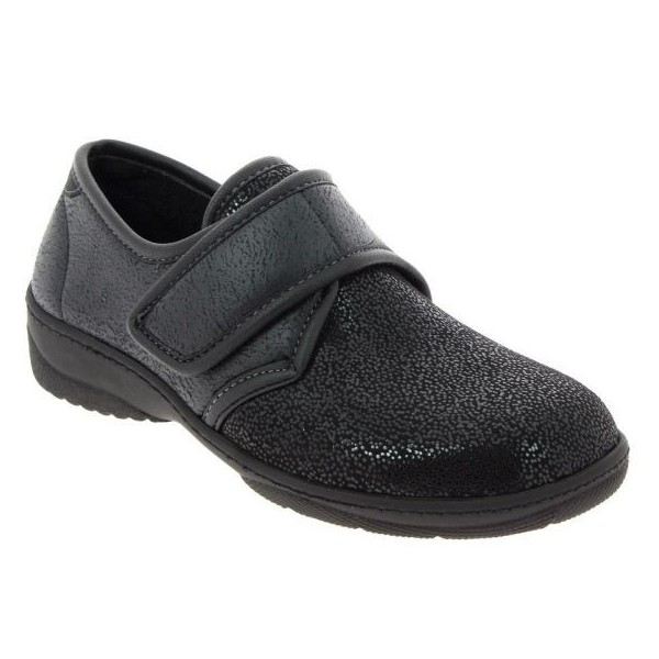 Chaussures orthopédiques Chut Manille Shiny Black vue de côté PODOWELL Chaussures orthopédiques Chut Manille Shiny Black vue de côté PODOWELL