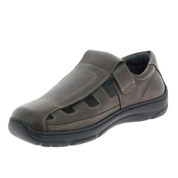 Sandales orthopédiques Chut Otis marron vue de côté PODOWELL Sandales orthopédiques Chut Otis marron vue de côté PODOWELL
