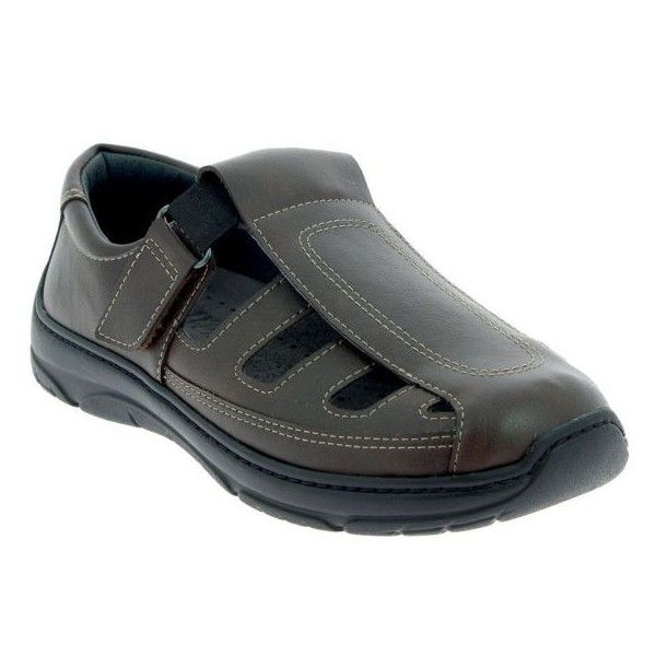 Sandales orthopédiques Chut Otis marron vue de côté PODOWELL Sandales orthopédiques Chut Otis marron vue de côté PODOWELL