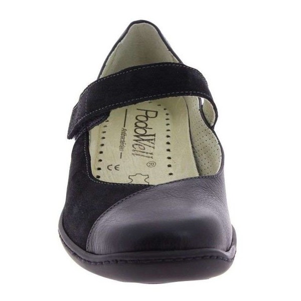 Chaussures orthopédiques Chut Serena noir vue de face PODOWELL Chaussures orthopédiques Chut Serena noir vue de face PODOWELL