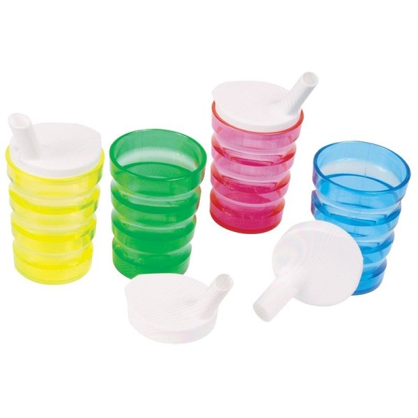 Pack de 4 verres ergo colorés avec bec verseur Pack de 4 verres ergo colorés avec bec verseur
