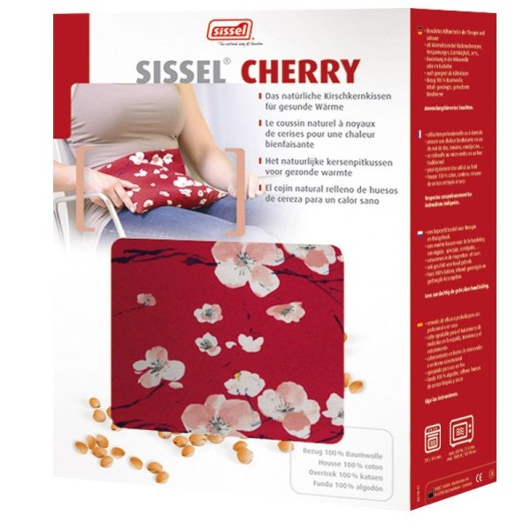 Compresse noyaux de cerises 24x26 cm CHERRY rouge ou fleurie SISSEL