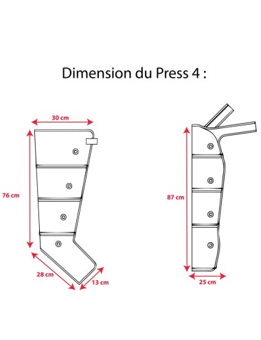 Pack appareil pressothérapie PRESS 4 Winelec + 2 bottes + 1 manchon + 1 ceinture SISSEL