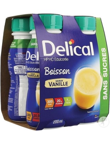 Delical boisson HP/HC sans sucres édulcorée vanille LACTALIS