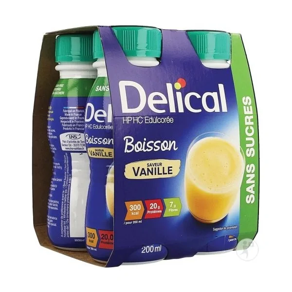 Delical boisson HP/HC sans sucres édulcorée vanille LACTALIS Delical boisson HP/HC sans sucres édulcorée vanille LACTALIS