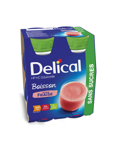 Delical boisson HP/HC sans sucres édulcorée fraise LACTALIS