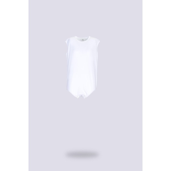 grenouillère sous-vêtement unisexe blanche sans manches et courtes