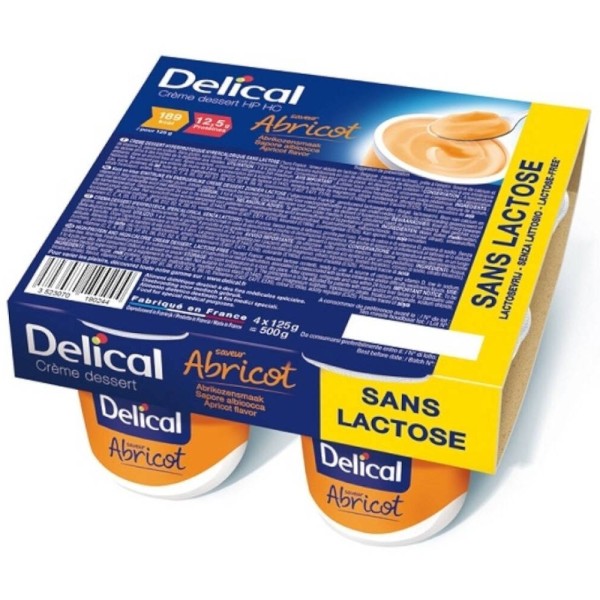 Delical HP/HC crème dessert sans lactose Abricot LACTALIS Delical HP/HC crème dessert sans lactose Abricot LACTALIS