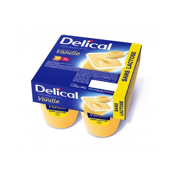 Delical HP/HC crème dessert sans lactose Vanille LACTALIS Delical HP/HC crème dessert sans lactose Vanille LACTALIS