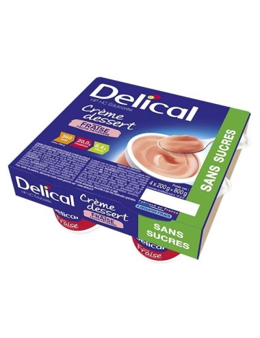 Delical HP/HC crème sans sucres édulcorée Fraise LACTALIS