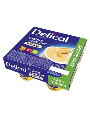 Delical HP/HC crème sans sucres édulcorée Vanille LACTALIS