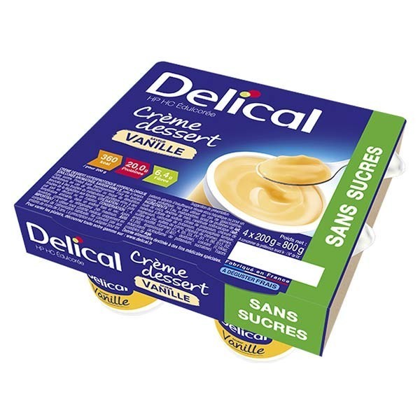Delical HP/HC crème sans sucres édulcorée Vanille LACTALIS
