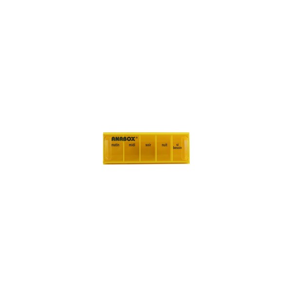 Pilulier journalier jaune 5 cases Anabox BIVEA Pilulier journalier jaune 5 cases Anabox BIVEA