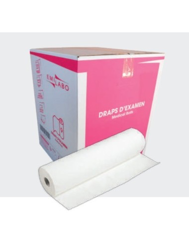 PACK DE 12 ROULEAUX DE DRAPS D'EXAMEN RECYCLÉS LISSES 2 PLIS 50x35 CM