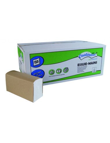 Essuies Mains Ecolabel Microgaufres pliage en Z - 22x23 cm GLOBAL HYGIENE