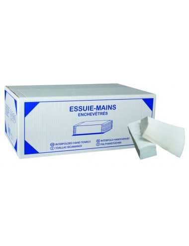 Essuies mains Extra Blancs pliage en W 22 x 34 cm GLOBAL HYGIENE