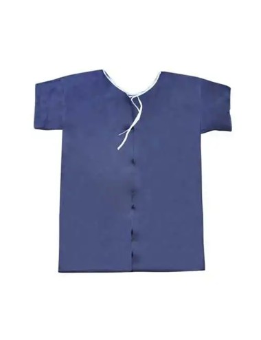 Chemise de patient bleue avec manche 110x130 cm EMILABO