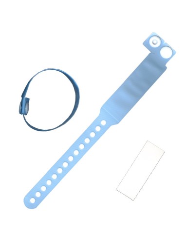 Bracelet d'identification avec étiquette pour bébé bleu COMED