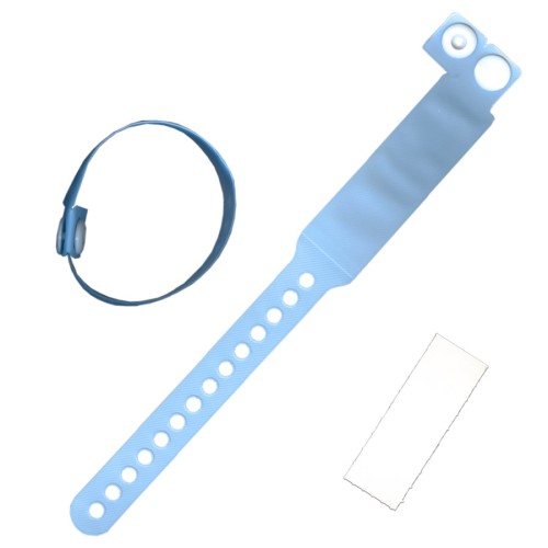 Bracelet d'identification avec étiquette pour bébé bleu COMED