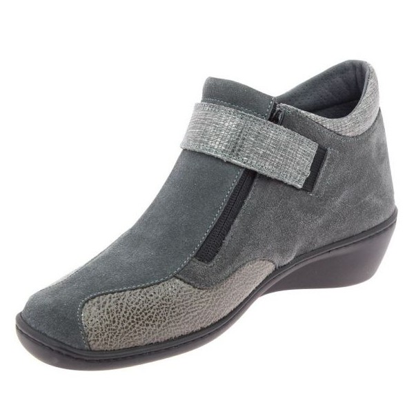 Chaussures orthopédiques bottines chut solange vue de côté gris PODOWELL