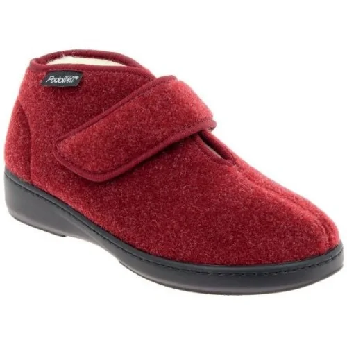 Chaussons orthopédiques mixte CHUT Aniere bordeaux vue de coté PODOWELL
