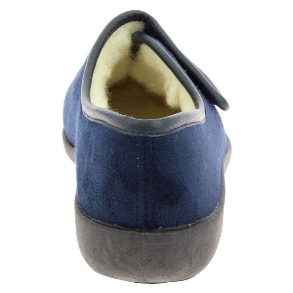 Chausson de maison femme TOTIE marine vue de derrière PODOWELL Chausson de maison femme TOTIE marine vue de derrière PODOWELL