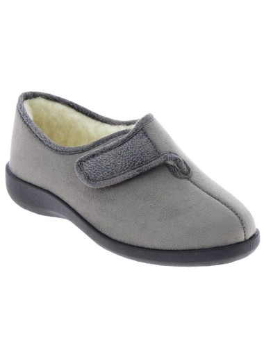 Chausson de maison femme TOTIE gris taupe vue de côté PODOWELL