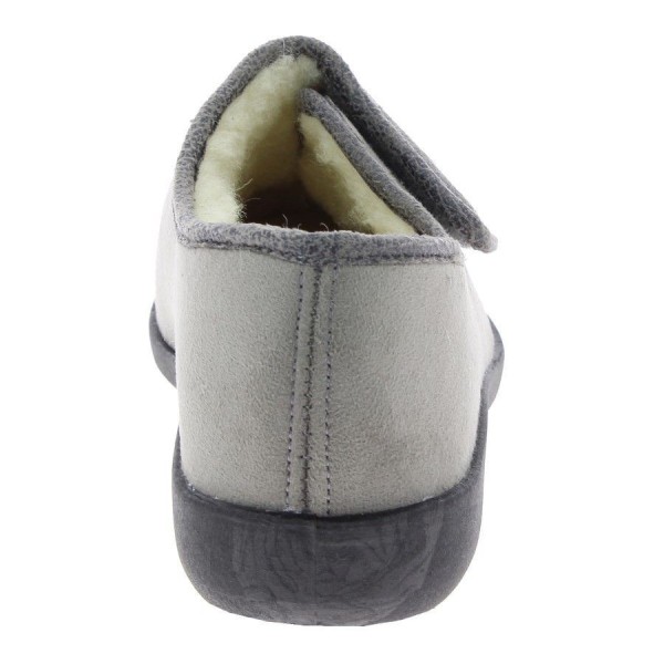 Chausson de maison femme TOTIE gris taupe vue de derrière PODOWELL Chausson de maison femme TOTIE gris taupe vue de derrière PODOWELL