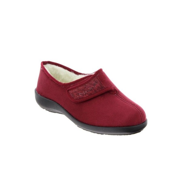 Chausson de maison femme TOTIE bordeaux vue de côté PODOWELL Chausson de maison femme TOTIE bordeaux vue de côté PODOWELL