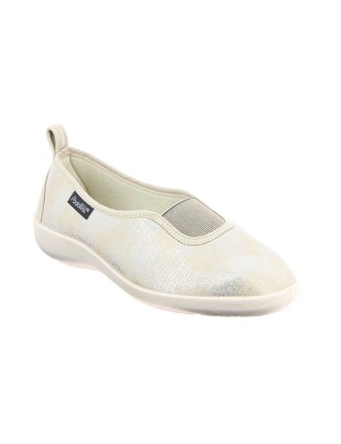 Ballerines en tissu femme TAISSY beige vue de côté PODOWELL