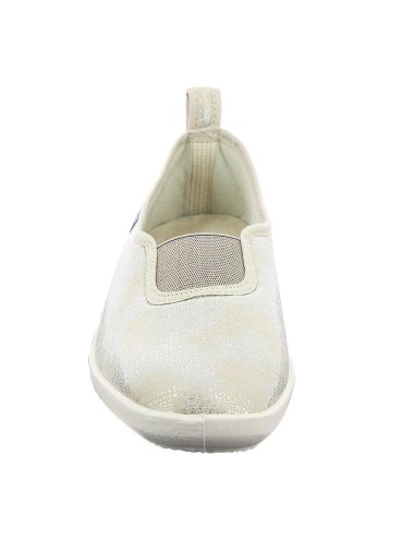 Ballerines en tissu femme TAISSY beige vue de face PODOWELL