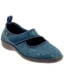 Ballerines en tissu femme TARRAGONE marine vue de côté PODOWELL