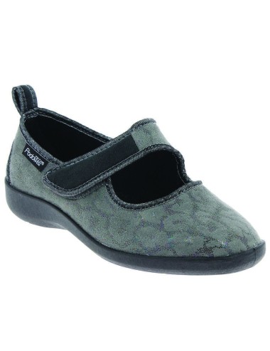 Ballerines en tissu femme TARRAGONE gris vue de côté PODOWELL