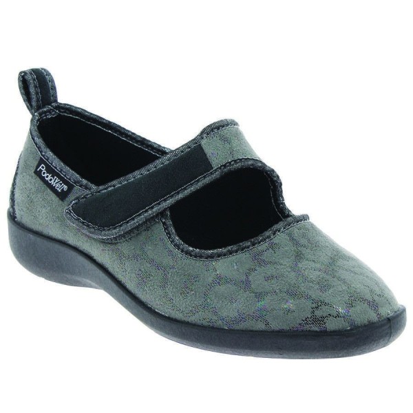 Ballerines en tissu femme TARRAGONE gris vue de côté PODOWELL Ballerines en tissu femme TARRAGONE gris vue de côté PODOWELL