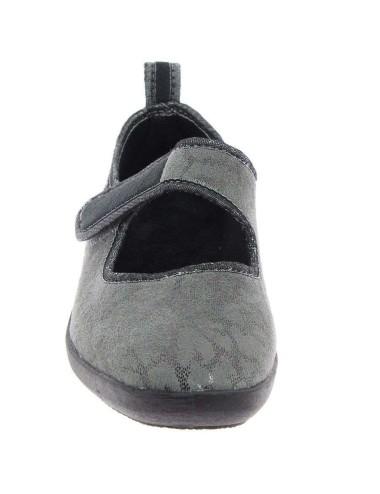 Ballerines en tissu femme TARRAGONE gris vue de face PODOWELL