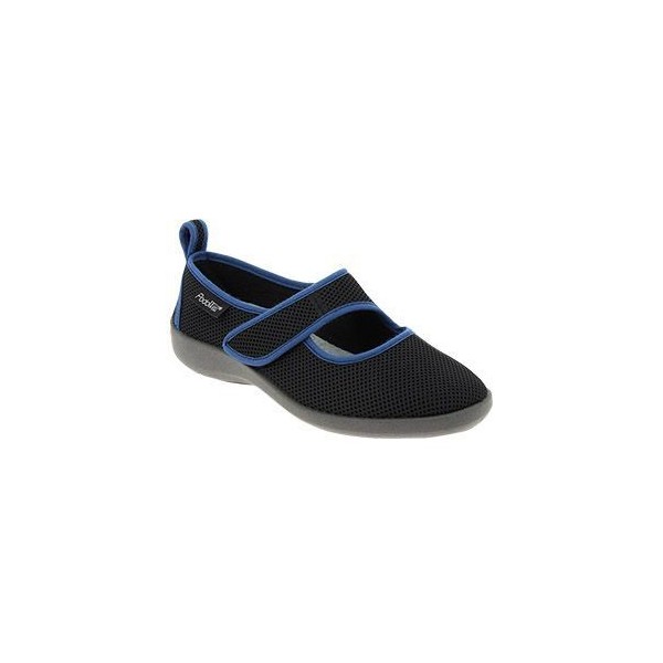 Ballerines en tissu femme TARNOS Stretch noir vue de côté PODOWELL