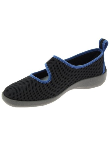 Ballerines en tissu femme TARNOS Stretch noir vue de côté PODOWELL