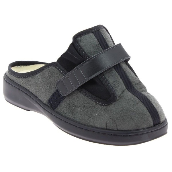 Chaussons orthopédiques AXEL gris ouvert vue de côté PODOWELL Chaussons orthopédiques AXEL gris ouvert vue de côté PODOWELL