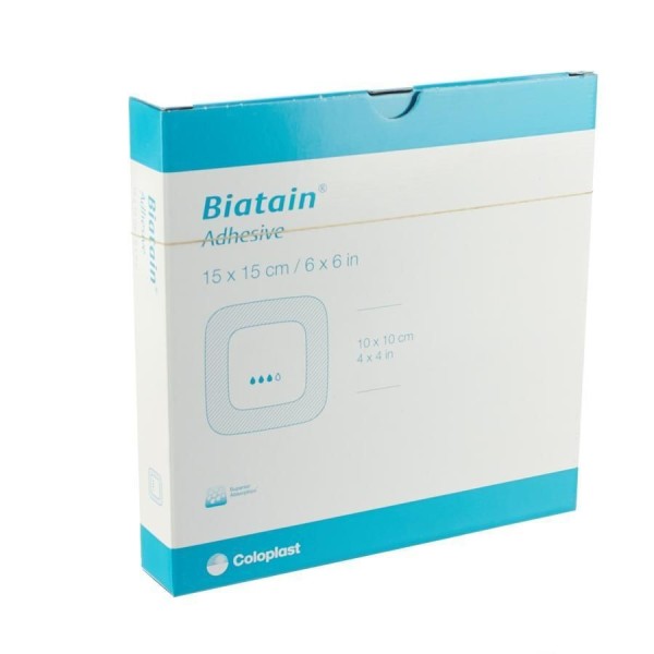Biatain pansement adhésive 15x15 cm COLOPLAST Biatain pansement adhésive 15x15 cm COLOPLAST
