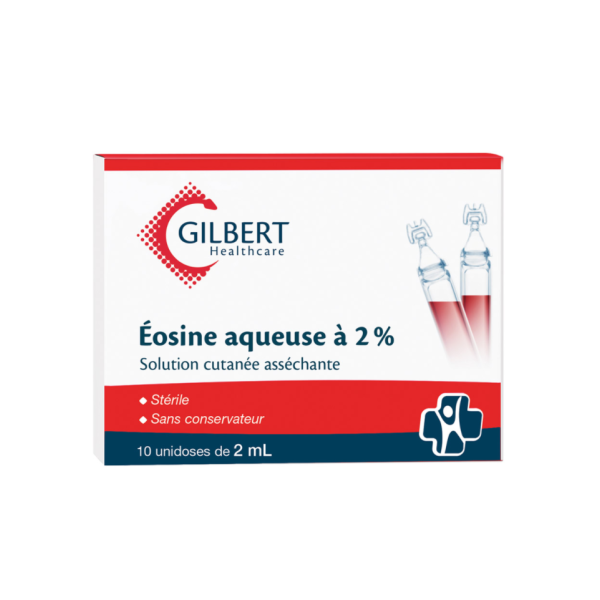 Eosine Aqueuse 2% Unidose de 10x2ml pour l'asséchement du cordon ombilical LABORATOIRE GILBERT HEALTHCARE