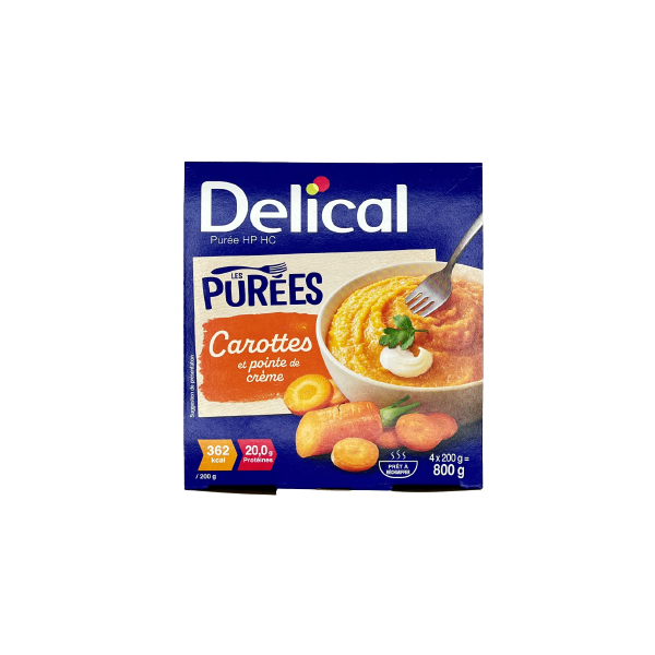 DELICAL PURÉE HP HC - Carottes 800 g ( 4 X 200 g) DELICAL PURÉE HP HC - Carottes 800 g ( 4 X 200 g)