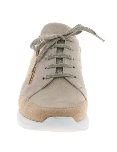 Chaussures orthopédiques à lacet et zip CHUT Marta poudre vue de face PODOWELL