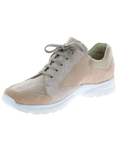 Chaussures orthopédiques à lacet et zip CHUT Marta poudre vue de côté PODOWELL