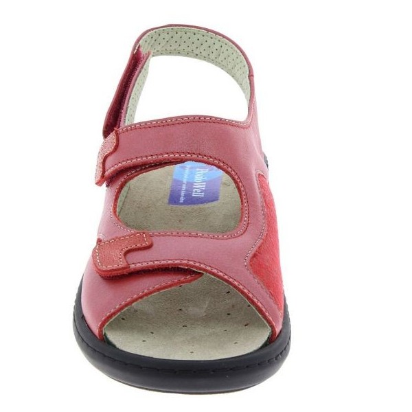 Sandales orthopédiques Chut Dina rouge vue de face PODOWELL Sandales orthopédiques Chut Dina rouge vue de face PODOWELL